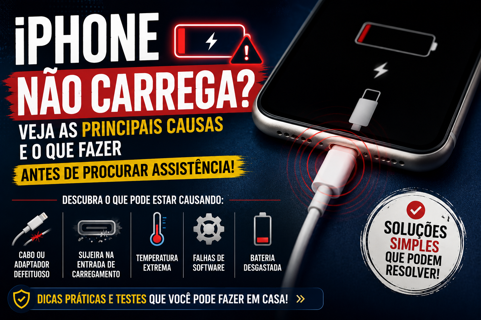 Muitas vezes, o problema não é a bateria e pode ser resolvido com uma simples verificação...