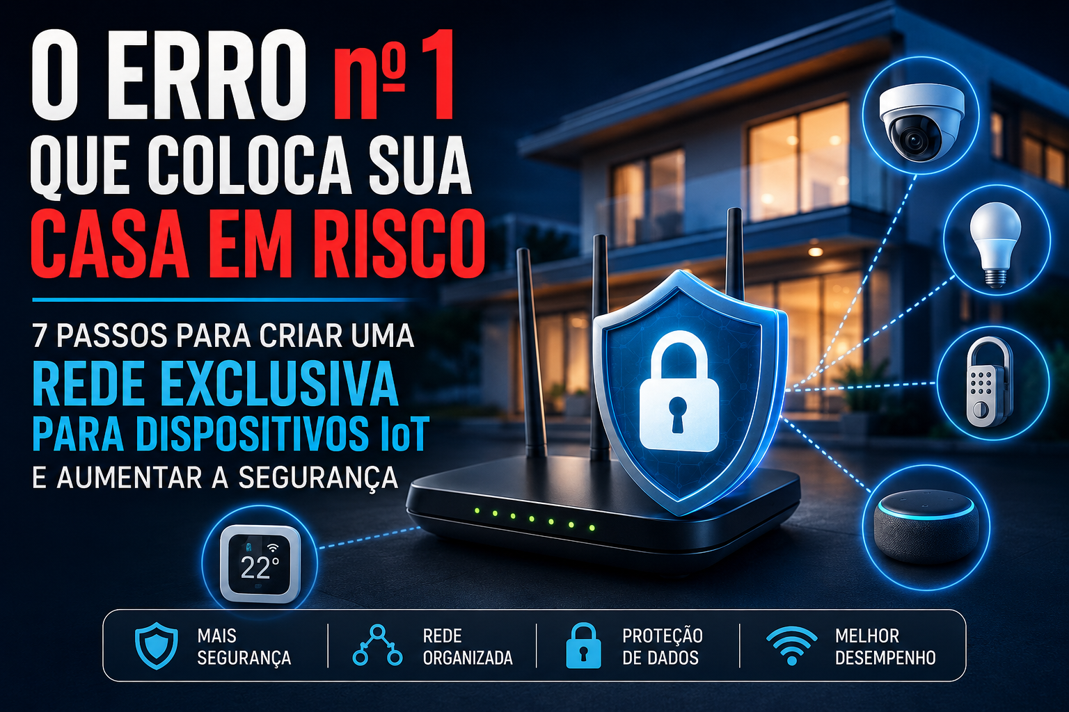 Descubra como criar uma rede exclusiva para dispositivos IoT e proteger sua casa contra invasões, vazamento de dados e ataques cibernéticos em apenas 7 passos.
