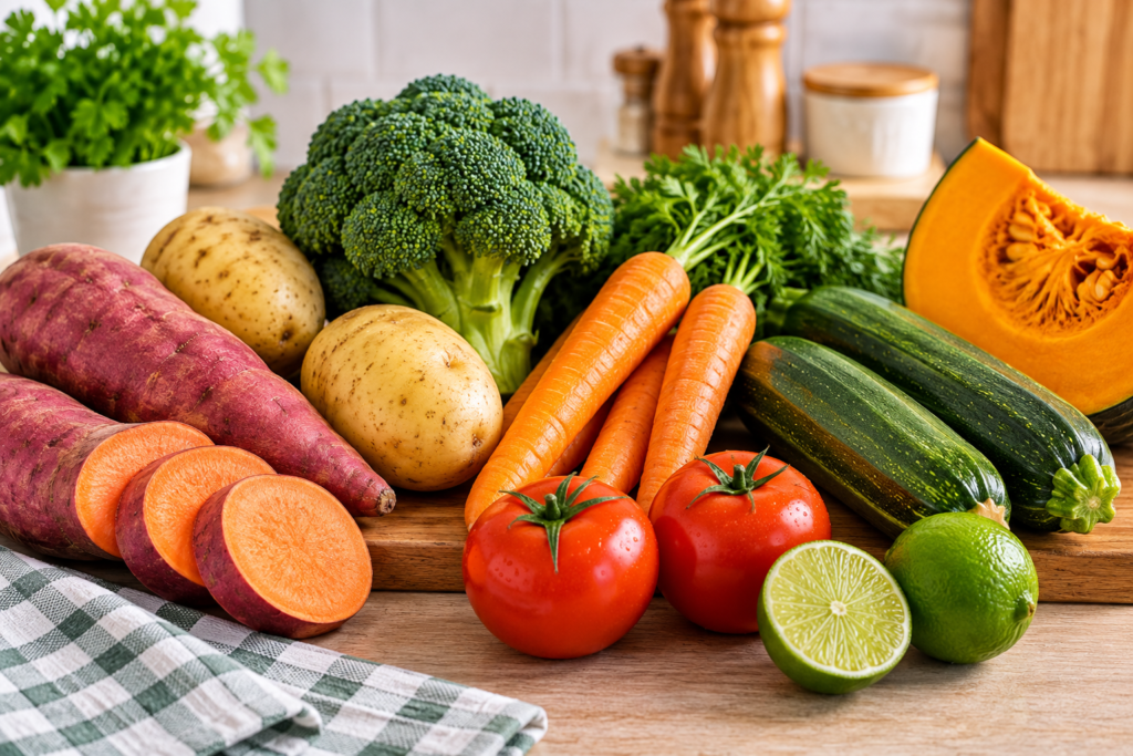 Legumes e acompanhamentos para as marmitas da mulher 40 que malha
